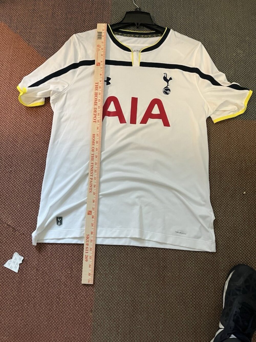 Under Armour Tottenham Hotspur White Soccer Jersey with Navy and Yellow Trim - Picture 4 of 5